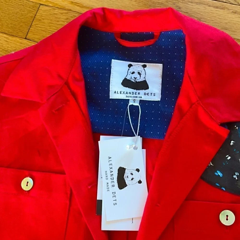 𝅺❤️ NWT Alexander Dets Handmade unique red cotton jacket - S